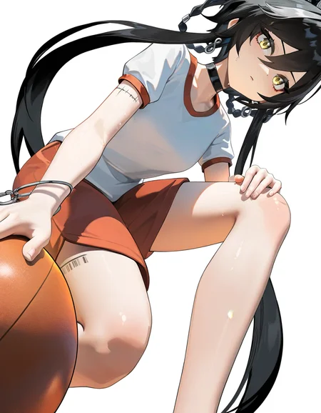 3d,white background,simple background,gym uniform,gym shorts,small breasts,
<lora:mofei_noob2:0.8>,mofei,1girl,solo,black hair,long hair,very long hair,multicolored hair,yellow eyes,braid,hair ornament,jewelry,tattoo,
masterpiece,best quality,very aesthetic,absurdres,