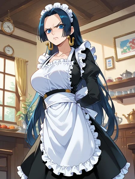 score_9, score_8_up, score_7_up,source_anime,BREAK,
Boa_hancock,maid, apron, angry, arms behind back, indoors, closed mouth,
<lora:Boa_hancock:1>