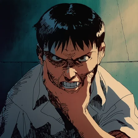 (artist: incase:0.4), good quality, best quality, highres, masterpiece, (traditional media, inked:0.6), anime screenshot,
making faces,
1boy, ikari shinji, upper body, neon genesis evangelion, idiot face, teeth, science fiction, dramatic pose, cinematic lighting,
shading, texture, hatching \(texture\),
<lora:Great Teacher Onizuka NoobAI V-Pred-000080:0.5>