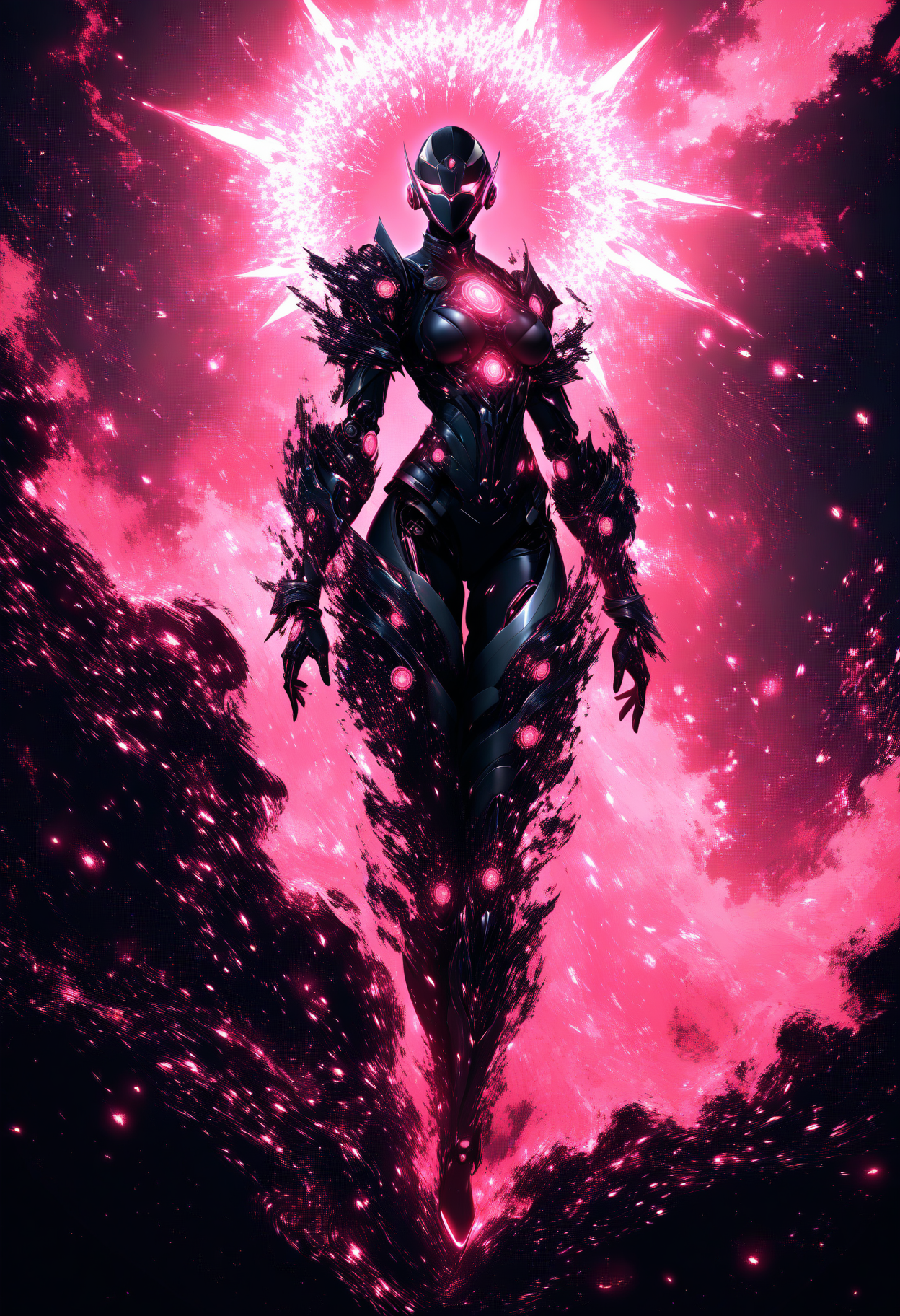professional 3d model masterpiece,high score,great score,absurdres,  ., a futuristic red and black object with a star on it's side [13], <lora:R0k00Gl0w1ngHD:1>, (R0k00Gl0w1ngHD, glowing, light particles, space art, generative art, Android Jones, Benoit B. Mandelbrot, fantasy art, concept art, fractals, abstract art), Anato Finnstark [4],scenery [1], . octane render, highly detailed, volumetric, dramatic lighting