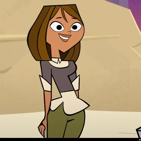 <lora:CourtneyPony:0.85>, Courtney, 1girl, brown hair, solo, smile, dark skin, black_eyes, freckles, dark-skinned female, long hair, short hair, shirt, pants,