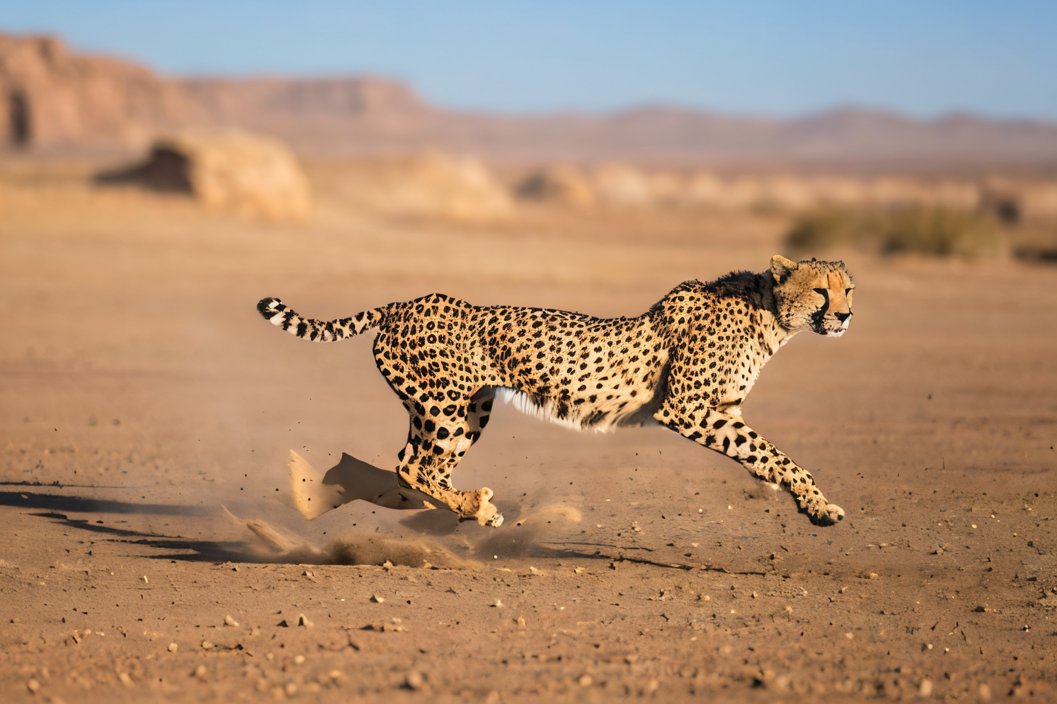 desert landscape (masterpiece, best quality:1.2), ultra-detailed, cheetah running, (realistic:1.5), <lora:EdobCheetah_v1.0:0.8>