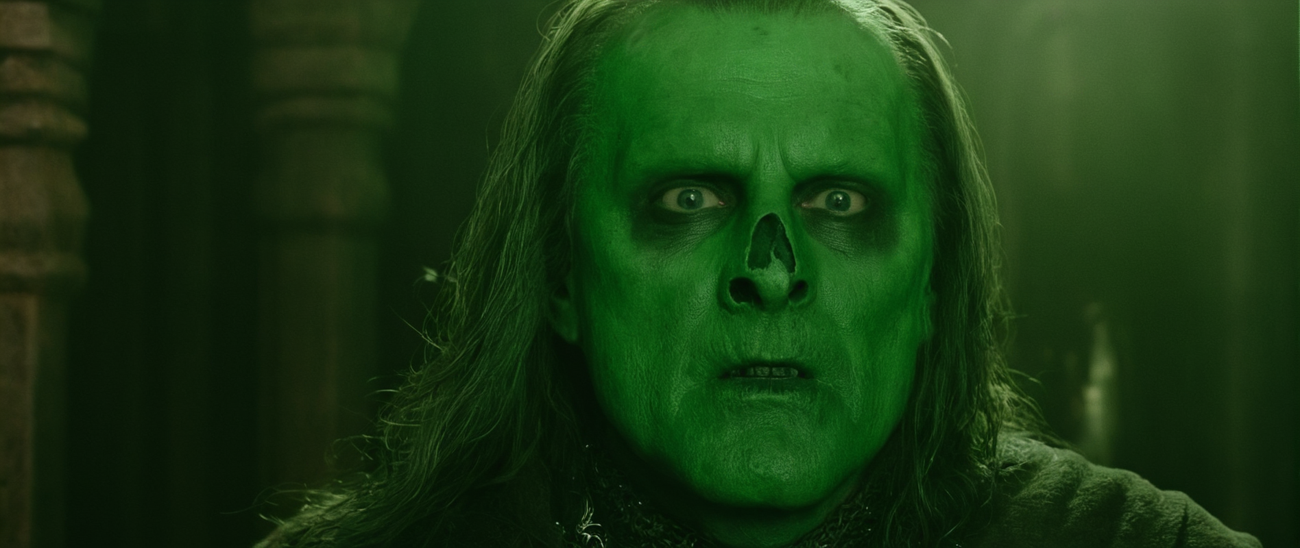 cinematic film still of  <lora:The Lord of the Rings style v2:1>
In a Fantasy Middle-earth world in the dark ages King of the Dead Paul Norell a close up of a greenish zombie ghost person with a green face,ghost,greenish,x-ray,Zombie ghost,solo,1boy,closed mouth,monochrome,male focus,blurry,no humans,blurry background,facial hair,realistic,sepia,alien , dramatic light, dramatic shadow light, film contrast, cinematic film color, cinematic film look, filmic, realistic, realism, perfection, perfect, movie still, fantasy drama, epic drama, fictional, Age of Wonders, Age of Empires, warriors,  Medieval style, middle ages, dungeons and dragons style, different people, different, unique, kingdoms and castles, violent, aggressive, detailed, perfection, detailed face, detailed body, detailed hands, detailed eyes, sharp, horror themed, dark themed, epic fantasy adventure film style, Legendary, mythical, The Lord of the Rings style, shallow depth of field, vignette, highly detailed, high budget, bokeh, cinemascope, moody, epic, gorgeous, film grain, grainy