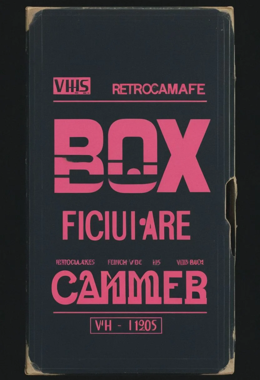 vhs-box, text focus, english text, vhs casette, "YAMER", retrowave