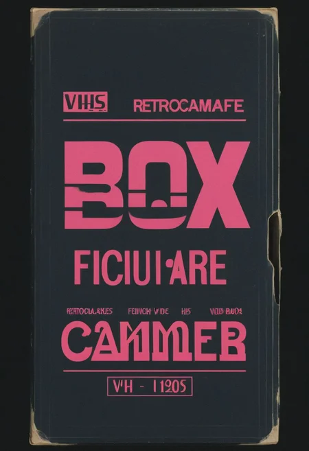 vhs-box, text focus, english text, vhs casette, "YAMER", retrowave