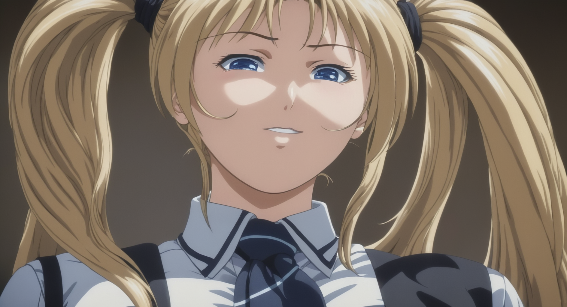 cinematic film still of  <lora:BB_Kaori Saeki:1>
Kaori Saeki a girl with long blonde hair wearing a tie,1girl,solo,long hair,smile,blue eyes,blonde hair,school uniform,ponytail,necktie,grey eyes,blonde hair,long hair,pony tail,eroge,anime,manga,nsfw,cartoon,Adult animation,explicit,Original video animation,Baiburu Burakku style,Bible Black style ,blonde hair, long hair, pony tail, eroge,anime,manga,nsfw,cartoon,Adult animation,explicit,Original video animation, Baiburu Burakku style, Bible Black style, school girl outfit, shallow depth of field, vignette, highly detailed, high budget, bokeh, cinemascope, moody, epic, gorgeous, film grain, grainy