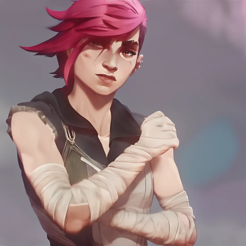 arcane, vi, red hair, light blue eyes, freckles, nose piercing, face tattoo, upper body, vi (league of legends), eyebrow scar, bandaged arms, arm tattoo, <lora:vi:1>