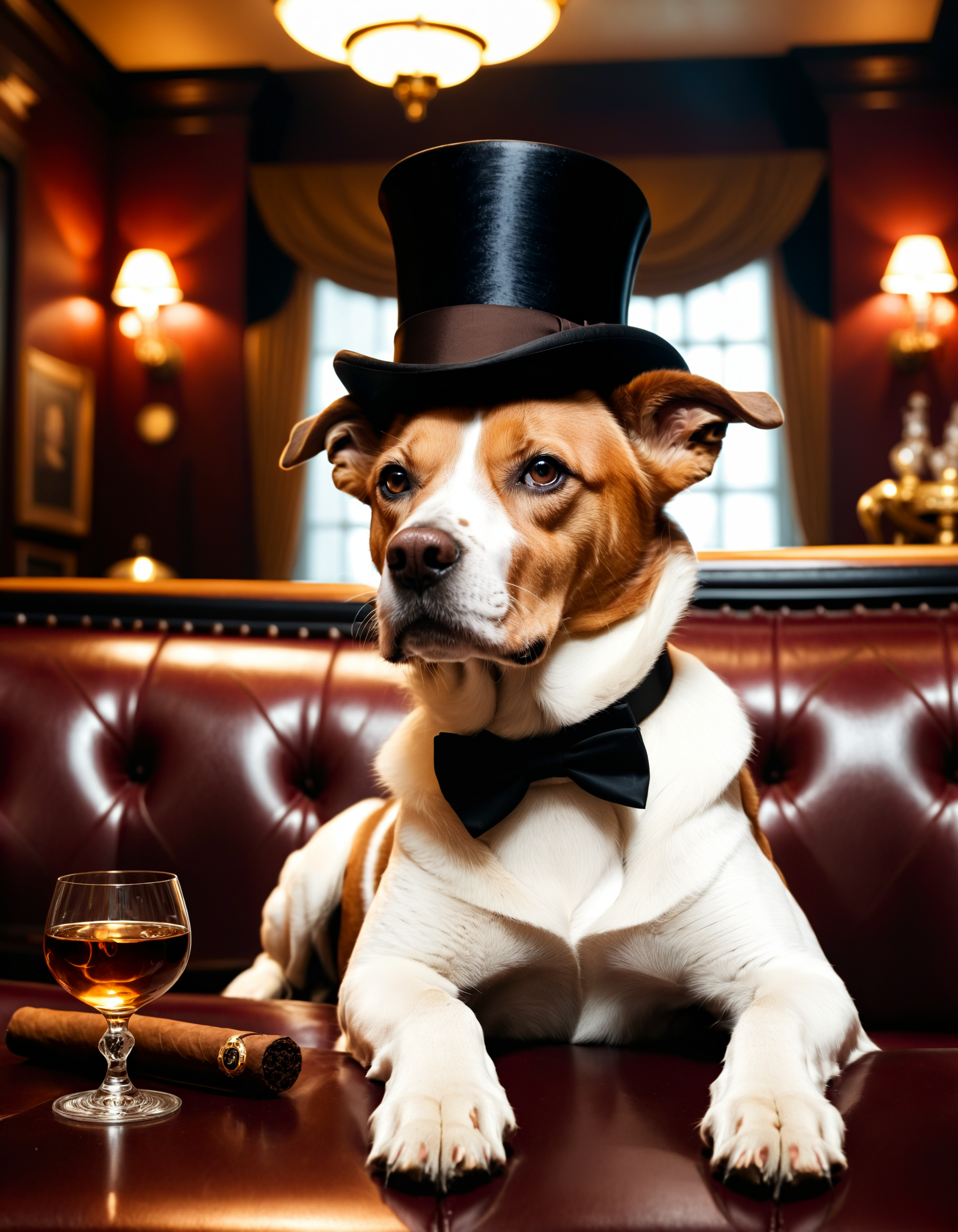 Skin Textures, High Resolution, High-Resolution Image, Cinematic, detailerlora, noble dog relaxing in cigar lounge, cigar, top hat, monokel, cinematic still detailerlora, noble dog relaxing in cigar lounge, cigar, top hat, monokel . emotional, harmonious, vignette, 4k epic detailed, shot on kodak, 35mm photo, sharp focus, high budget, cinemascope, moody, epic, gorgeous, film grain, grainy, detailerlora, noble dog relaxing in cigar lounge, cigar, top hat, monokel, focus, highly detailed, cinematic, background illuminated, dramatic, elegant, intricate, pristine, extremely aesthetic, shiny, decorated, sharp detail, sleek, designed, professional, creative, awesome, rich, atmosphere, new, color, iconic, fine, great, perfect