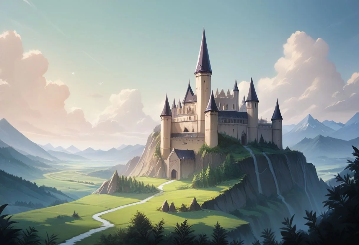 score_9, score_8_up, score_7_up,newest,safe,source_anime,ncrender,landscape,outdoors,mountain,castle,