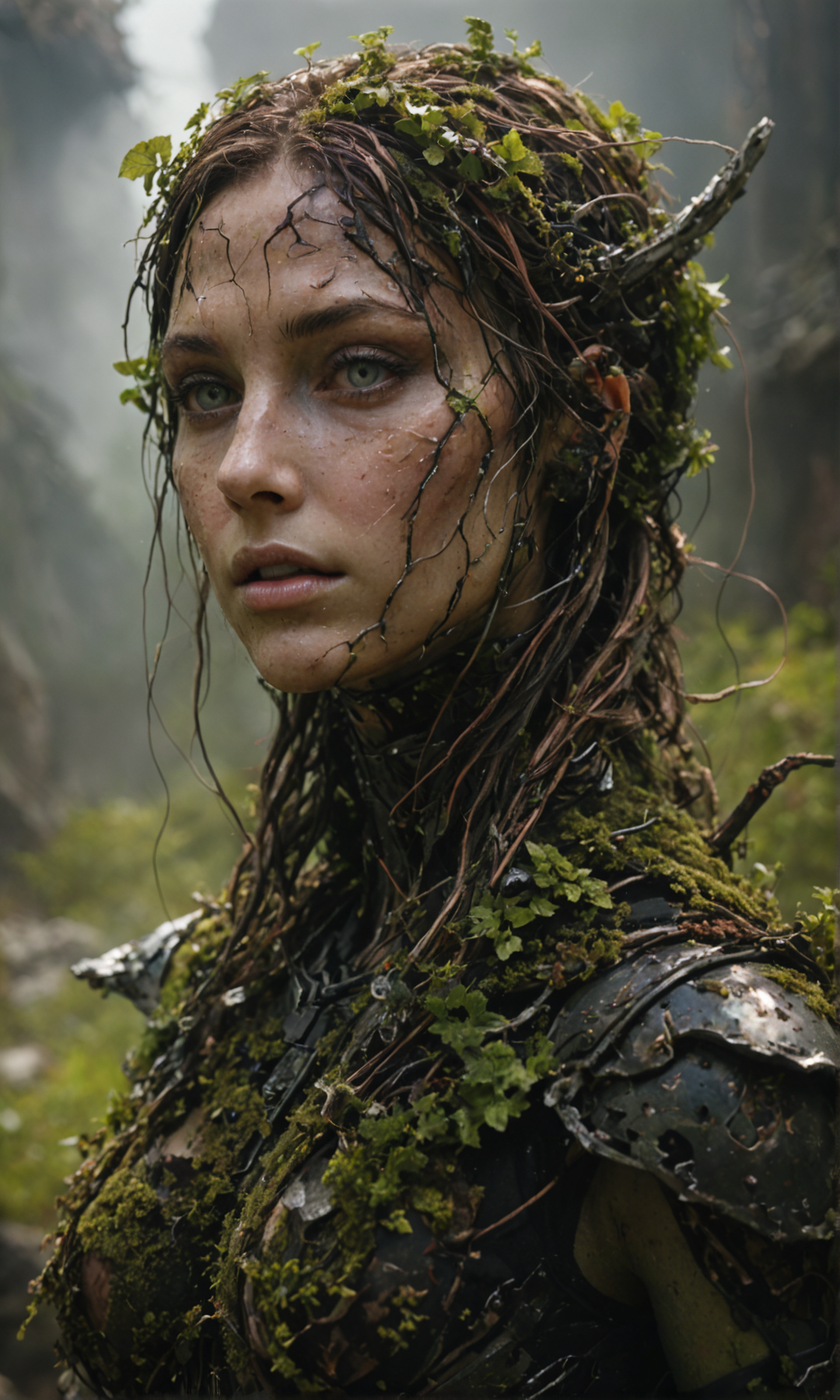 Dryad,Peryton , sharp armor detailed,GOD like, messy cable wire cover face and body,no gender, an extremely delicate and details,infectious, scary looking, killer,backlighting,solo, tenebrism,dynamic angle,looking at viewer ,glowing vivid neon lights,rubble_ruins,in hunting actionextremely detailed, epic scene, <lora:Smooth belly_v1.3.2:0.5><lora:xl_more_art-full_v1:1>,<lora:breasts_slider_v2_000000035:+8> , <lora:add-detail-xl:-1>