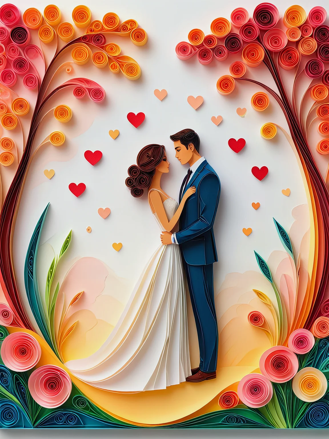 Made of paper.

Love, crafted in unison, shared forever.

<lora:Quilling01_CE_XL_300-OT:0.6> qlngCE_style