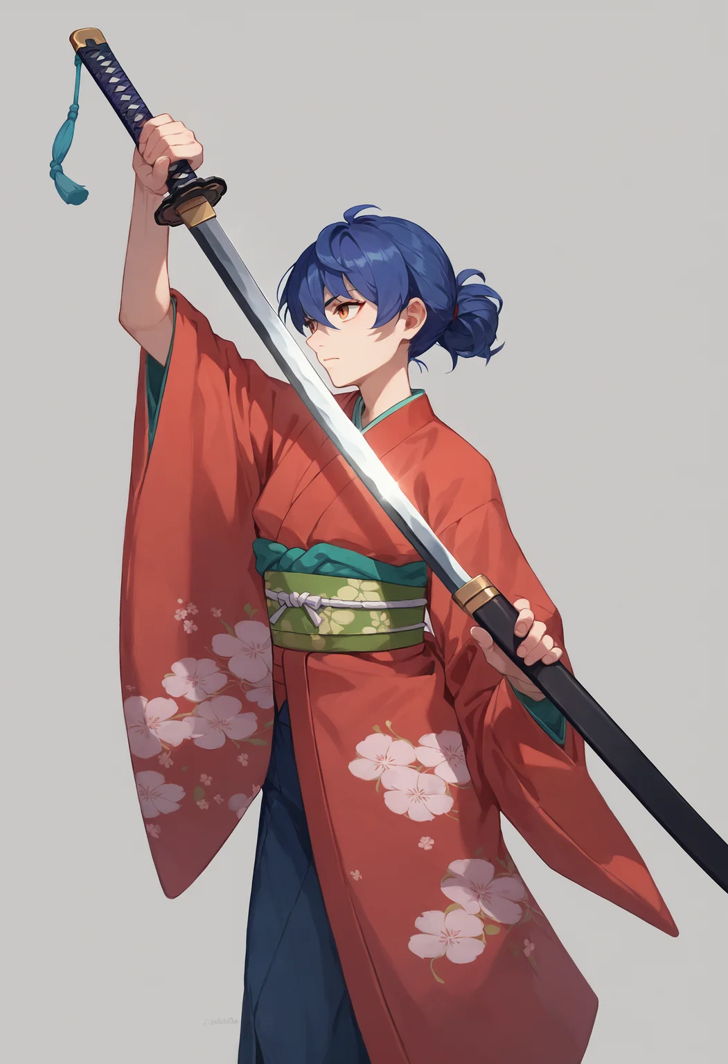 score_9, score_8_up, score_7_up, 1girl, holding sword unsheathing, simple background, kimono, japanese clothes
<lora:unsheathing_2_final:1>