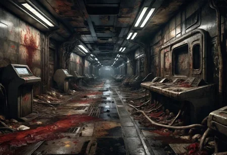 EdobHorrorLandscape,
ghst-3000, OverallDetail,
A landscape of a deserted metro station,
hopeless, nightmare, broken lights, night, dark ambiant,
trash, corpses, blood, skelettons,
HDR, HD textures, intricated details, 8k,