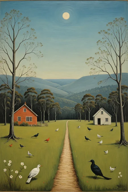 by Gertrude Abercrombie and Arthur Boyd <lora:more_art:0.30> <lora:RMSDXL_Enhance:0.45> <lora:RMSDXL_Creative:0.45> <lora:RMSDXL_Photo:0.45> <lora:RMSDXL_Darkness_Cinema:0.45> <lora:clothing_slider:0.00> <lora:great_lighting:1.00> <lora:aesthetic:1.00> <lora:looking_at_viewer:1.00> <lora:photorealistic_portrait_v2:0.25> <lora:attractive_v2:0.10> <lora:extremely_detailed_v2:0.25> <lora:add_detail:0.75> <lora:perfect_eyes:0.25> <lora:perfect_hands:0.50>