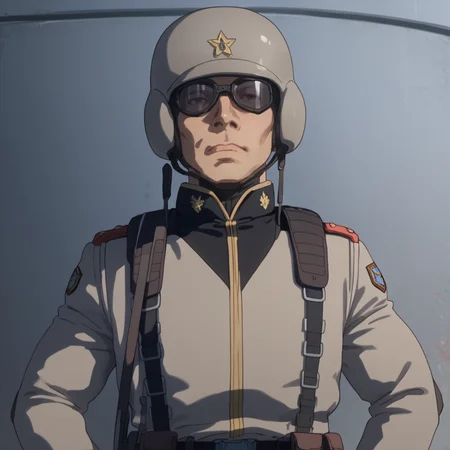 score_9, score_8_up, score_8, solo, adult, <lora:EFF_Soldier_Mobile_Suit_Gundam_Pony_SDXL:1>, eff soldier, uniform, helmet, 1 man