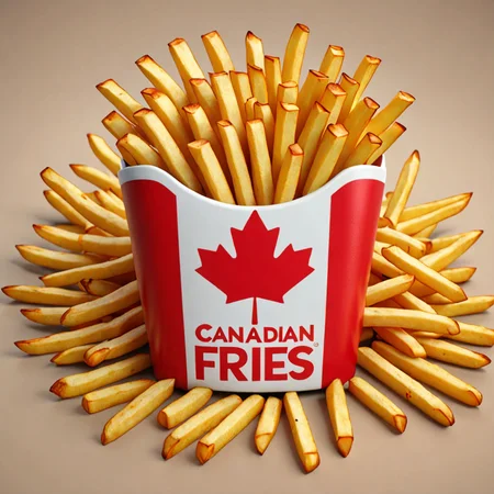 Canadian fries logo, 3d <lora:Harrlogos_v1.1:0.85>