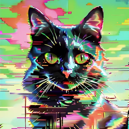 score_9,score_8_up,score_7_up,glitchstyle, <lora:glitch_pony:0.8>,
, glitch, colorful,
cat