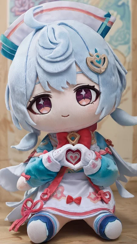 score_9, score_8_up, score_7_up, score_6_up, source_anime,
<lora:woafu_plushify_sdxl_v02:0.8>((plushify, chibi, character stuffed toy)),
1girl,sigewinne_\(genshin_impact\),white_gloves,long_sleeves,1girl,white_hat,nurse_cap,white_apron,red_bowtie,
holding giant heart,
cute, kawai
<lora:sigewinne_(genshin_impact):0.6>
realistic,
promotional poster, official art,
