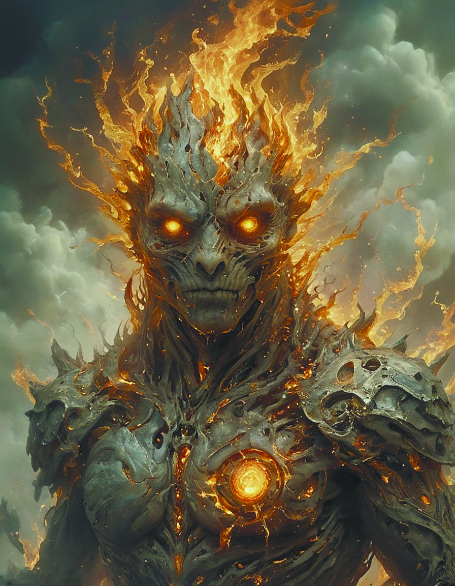 portrait of fire elementals,rocky creature,summon,steampunk,high fantasy,highly detailed,sharp focus,alphonse much <lora:add-detail-xl:1.2>,Ghost,mentixis <lora:mentixis:0.7>,by diegocr,hyperkraximalism <lora:hyperkraximalism_v1-1:0.4>,<lora:TQCelestialFantasy:0.6>,<lora:Explosion Artstyle:0.5>