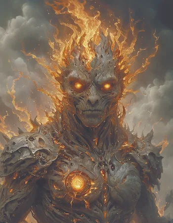 portrait of fire elementals,rocky creature,summon,steampunk,high fantasy,highly detailed,sharp focus,alphonse much <lora:add-detail-xl:1.2>,Ghost,mentixis <lora:mentixis:0.7>,by diegocr,hyperkraximalism <lora:hyperkraximalism_v1-1:0.4>,<lora:TQCelestialFantasy:0.6>,<lora:Explosion Artstyle:0.5>