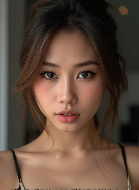CerysMixer, ultra high definition and ultra realistic photo of a gorgeous young woman modeling. Incredibly detailed zoomed in professional photo of her face.