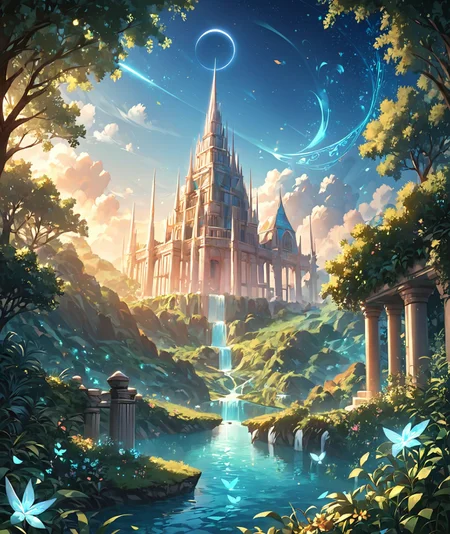 score_9, score_8_up, score_7_up,
beautiful and intricate hair, high-res, beautiful aesthetic, very intricate, high quality details.
no humans, small animals, mesmerise celestial moonlight, floral atmosphere, glowing floral,luminous foliage,dreamlike oasis-garden, landscape, wide shot, outdoors