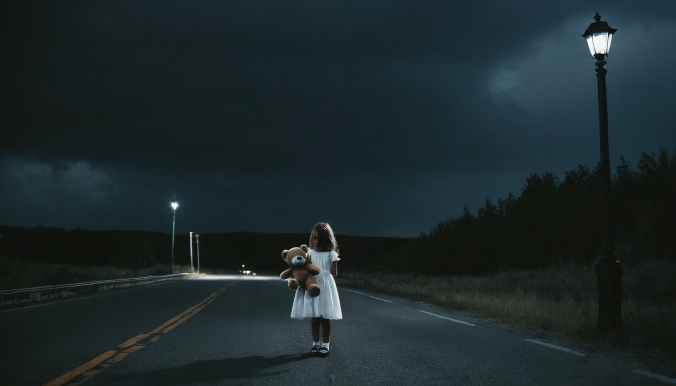 photograph fflixdcenv, scenery, no humans, original, road, lamppost, night, outdoors, dark, blue theme, street, building, sky, monochrome, light
 <lora:fflixdcenv-000013:0.7>
1girl, wearing a white dress while she holds a toy bear on her arms, spooky, horror, 50mm . cinematic 4k epic detailed 4k epic detailed photograph shot on kodak detailed cinematic hbo dark moody, 35mm photo, grainy, vignette, vintage, Kodachrome, Lomography, stained, highly detailed, found footage