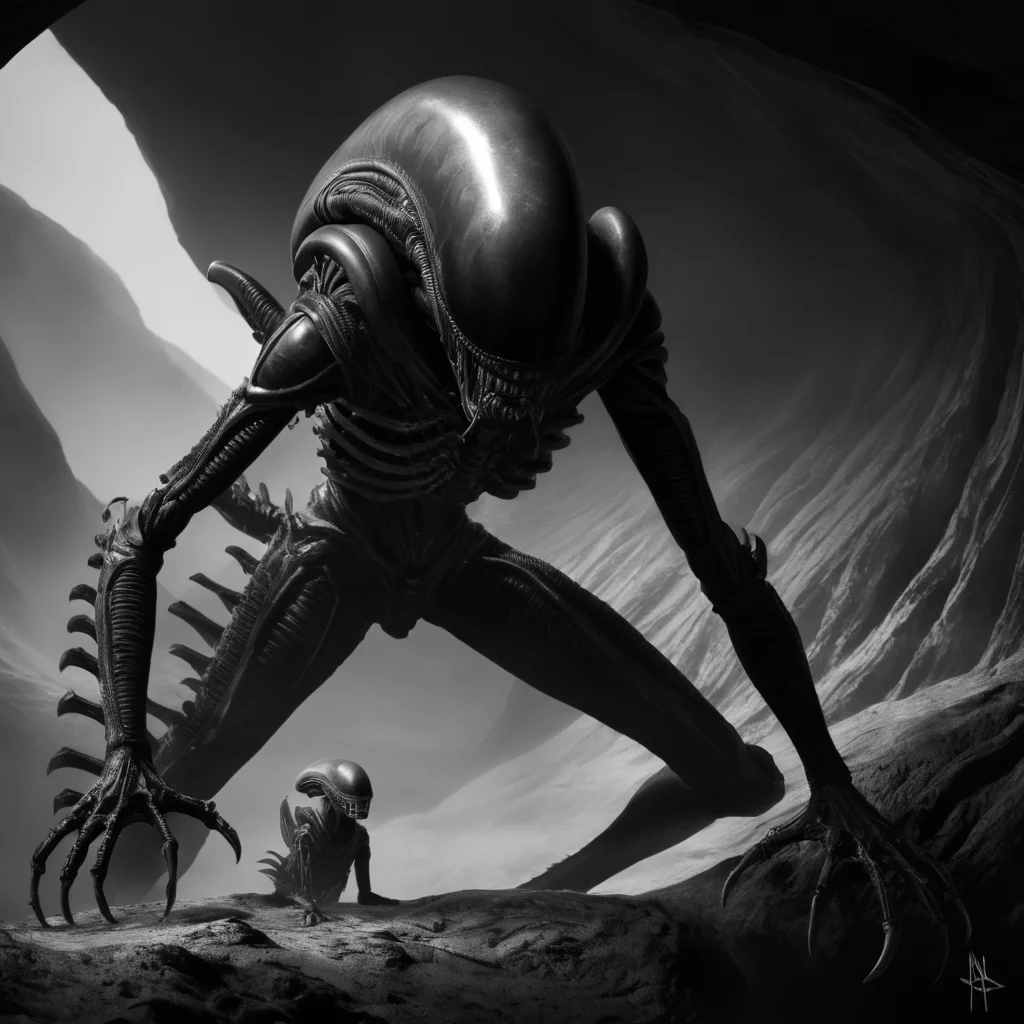 cinematic film still of <lora:Xenomorph:1>
Xenomorph a black and white drawing of a alien inside a cave,endoparasitoid extraterrestrial species,standing,tail,monochrome,full body,greyscale,teeth,artist name,signature,no humans,sharp teeth,claws,1other,monster,alien , horror themed, dark themed, cinematic, film still, xenomorph style, shallow depth of field, vignette, highly detailed, high budget, bokeh, cinemascope, moody, epic, gorgeous, film grain, grainy