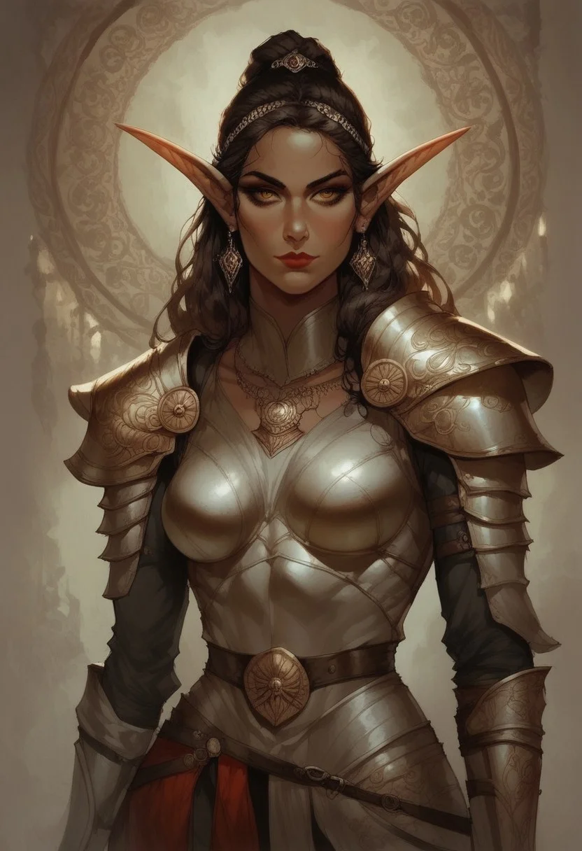 score_9, score_8_up, score_7_up, arts_angel. arts_angelstyle. Christian Angel. Christian Angel Style BREAK, 1woman portrait,  beautiful, dramatic lights ((Elf, warrior ,fighter, knight, plate armor, armor, golden eyes, (latina:1;3), (latina skin;1;3), (latina woman;1;3) ))