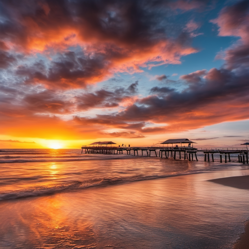 cinematic still,  an epic sunset, beach, nature,  vibrant, realistic, professional photograph, 8k,  scenery,  <lora:HDRv1:1>