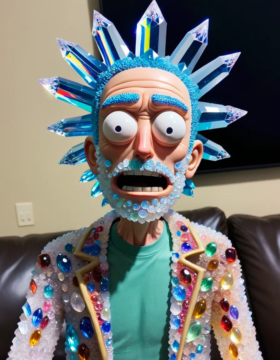 rick from rick and morty made out of crystalz <lora:crystalz-sdxl-v2:0.8>
