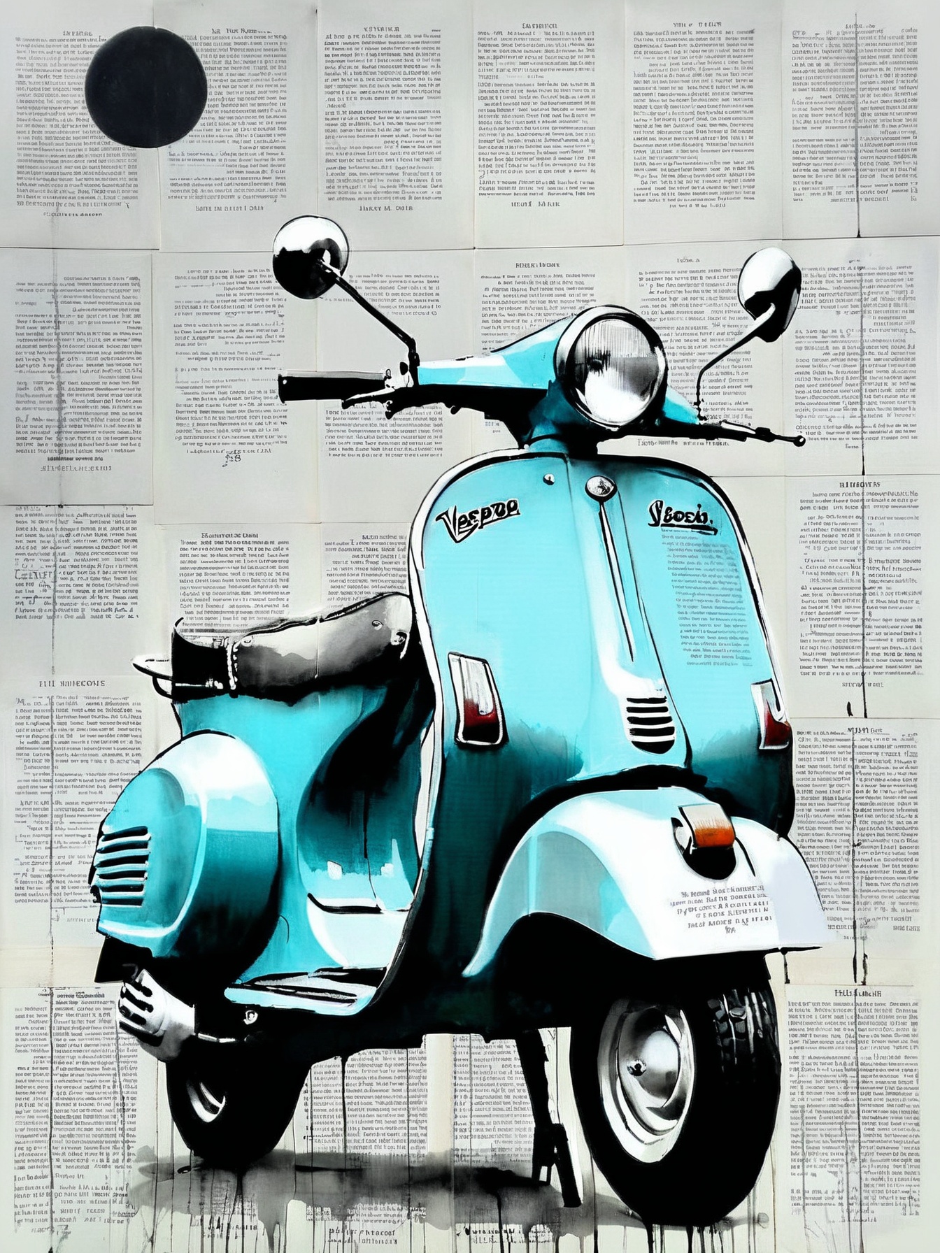 blue vespa by LOUI JOVER, newspaper background, monochrome, greyscale, spot color, 
<lora:LOUIJOVER#SXDL1.0#by Loui Jover#v2.00#-000006-rs.sv_fro.0.999-nr.0128:0.85>