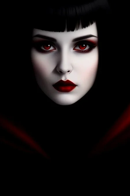 Romanian vampire girl, 23 years old, (beautiful:1.75), (very pale skin:1.35), (gothic makeup:0.99), (Red Lipstick:1), (black hair), (anime:0.35), (oval face:0.25), (night), (front view:1.25), (elegant), 10 minutes before the world will end, hyper-realistic, ultra-detailed, insanely detailed, 4k, realistic 8k, shot on portra 400, masterpiece, (back light)