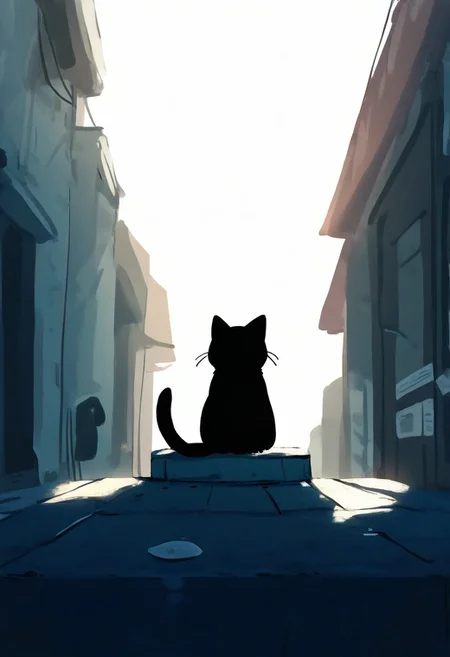 chii-kun \(seedyoulater\), naguru \(cyoroama\),
very awa, masterpiece, highres, absurdres, newest, year 2024, year 2023,
(cat:1.2), black cat, (no humans:1.1), scared, paws, fur, (cute:1.2), comfy, solo, standing,
roof cyberpunk city, OO,
day, sunlight, sunrays,
<lora:TA_trained:0.75>, <lora:ponyv4_noob1_2_adamW-000017:0.33>, <lora:shiroski:0.75>,