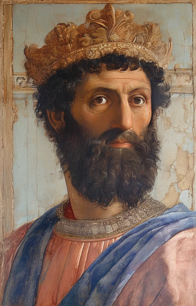 masterpiece,best quality,<lora:tbh197-sdxl:0.9>,illustration,style of Masaccio portrait of noble man