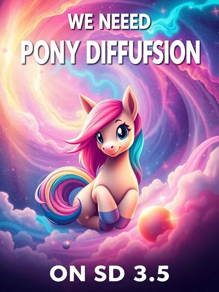 A poster for the film with the caption: "WE NEED PONY DIFFUSION ON SD 3.5"