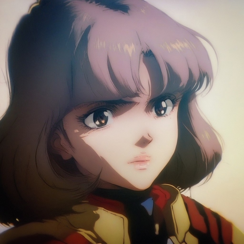 score_9, score_8_up, score_7_up, zPDXL, source_anime, potrait, solo, Large Breasts, detail1eye,  busty breasts,  face03, [10726] 1990s_\(style\), midori, lips, black bodysuit, blue armband, yellow jacket. closed mouth