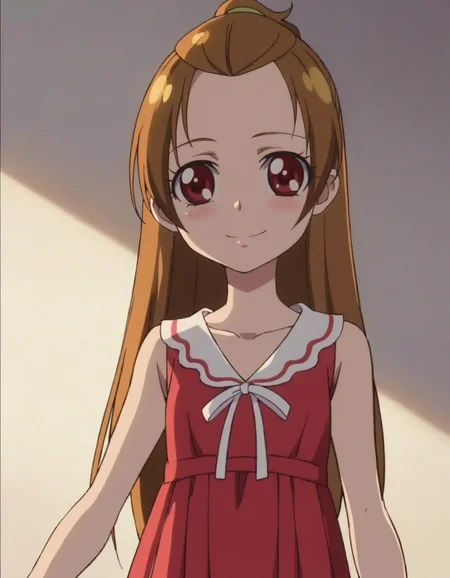 score_9, score_8_up, score_7_up, anime screencap, solo,1girl,madokaaguri, smile, dress, sleeveless, white sailor collar, sailor collar, ribbon, collarbone, looking at viewer,cowboy shot ,small breasts,blush<lora:madokaaguri:0.8>