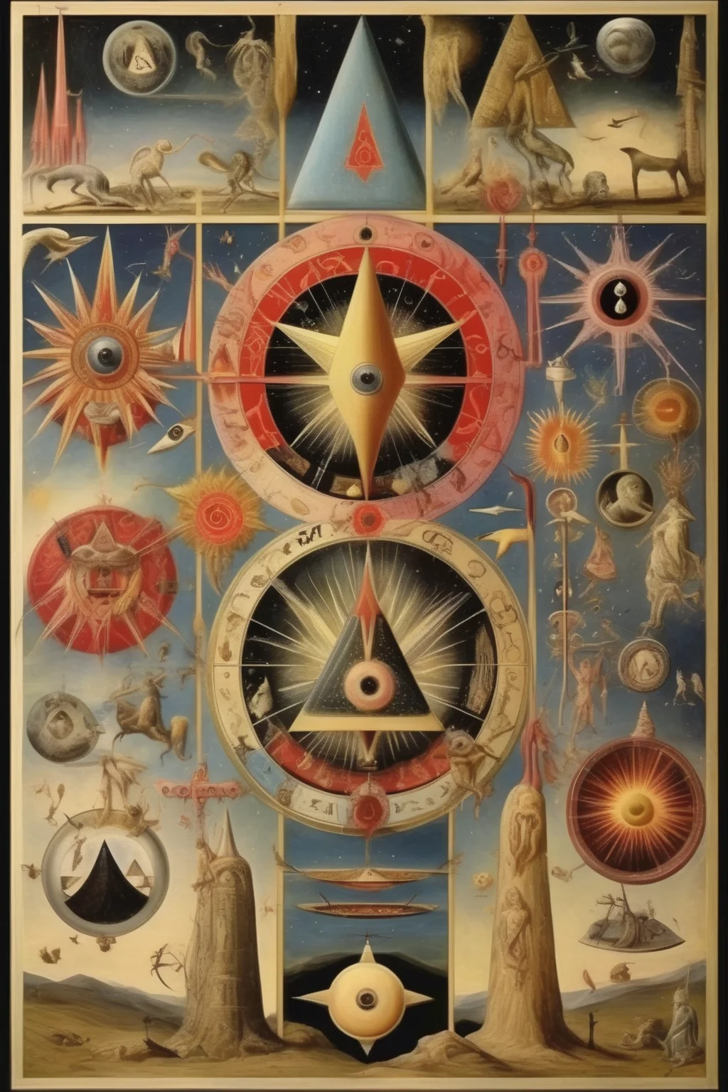 <lora:Paul Laffoley Style:1>Paul Laffoley Style - all of the symbols in one picture