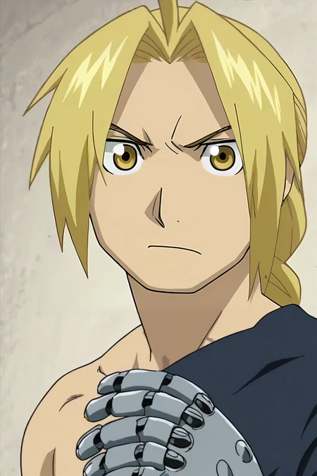 score_9, score_8_up, score_7_up, score_6_up, score_5_up, score_4_up, BREAK source_anime, anime screencap, , official style, , , , 1boy, solo, male focus, <lora:edward_elric_pony:0.82>, edward_elric, blonde hair, yellow eyes, braid, single braid, braided ponytail, single mechanical arm, prosthesis, , The Kingdom of the Unicorn, , <lora:sdxl_lightning_8step_lora:1>