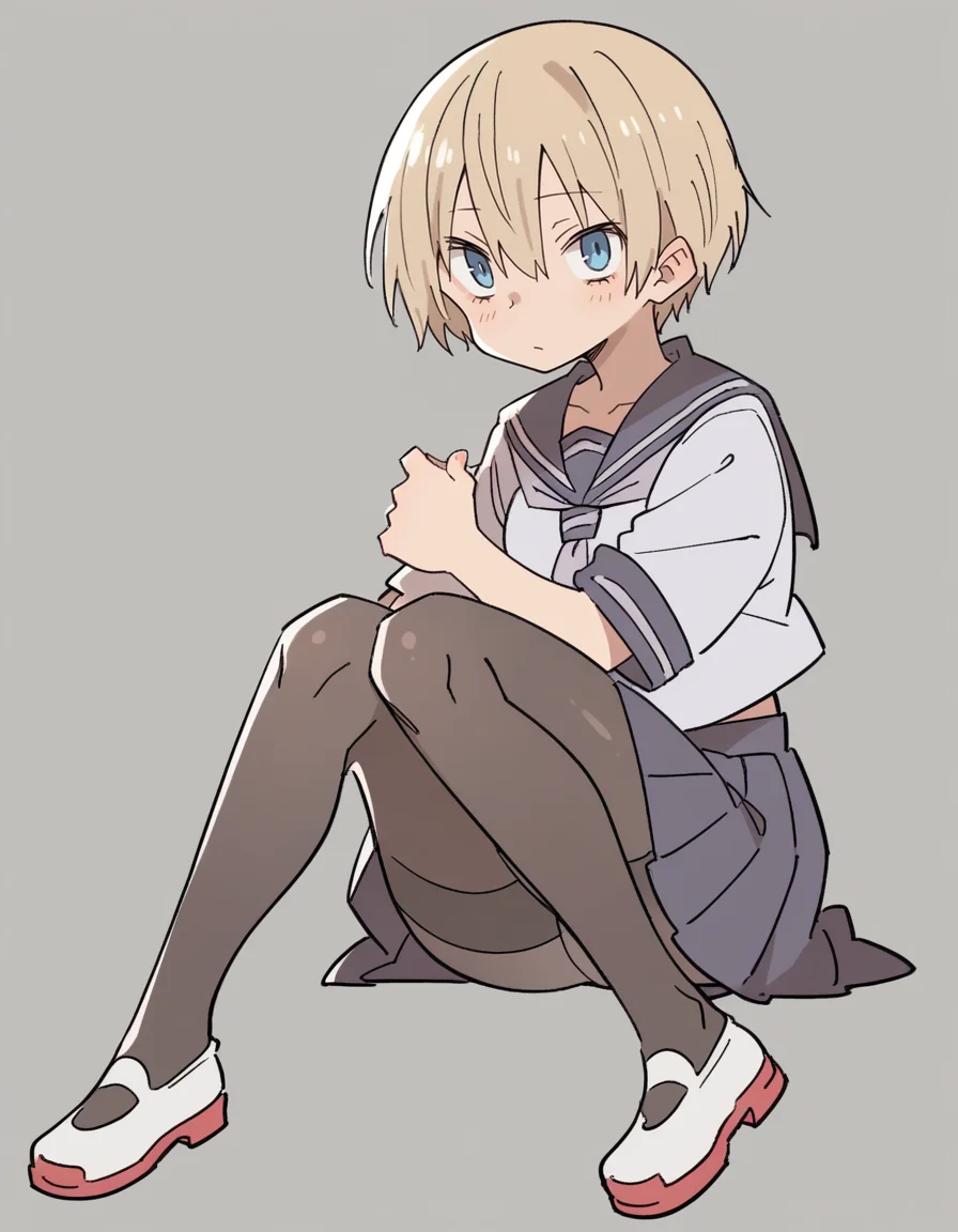 zPDXL, score_9, score_8_up, score_7_up, score_6_up, score_5_up, score_4_up, 1girl, solo,
<lora:Maa:0.8> maa, flat color, serafuku, school uniform, pleated skirt, pantyhose, white footwear, uwabaki, looking at viewer,