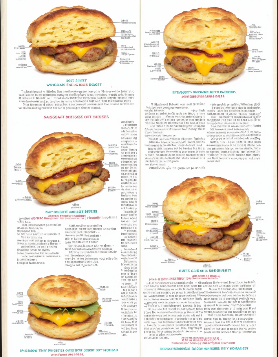 sausage egg and cheese biscuit <lora:BoduMedical-06:1> bodumedical, white background,  english text