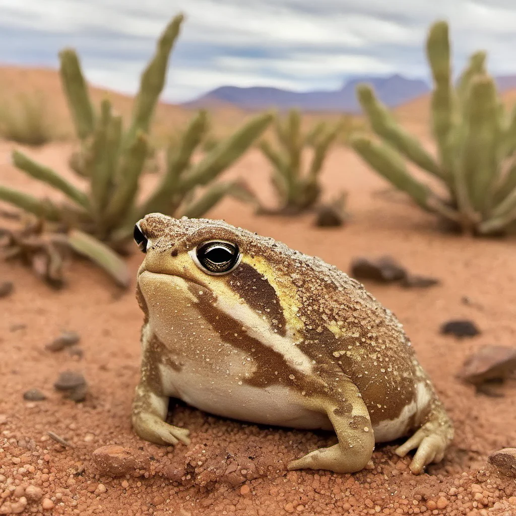 rain frog <lora:Rain Frog SDXL:1>, in a desert