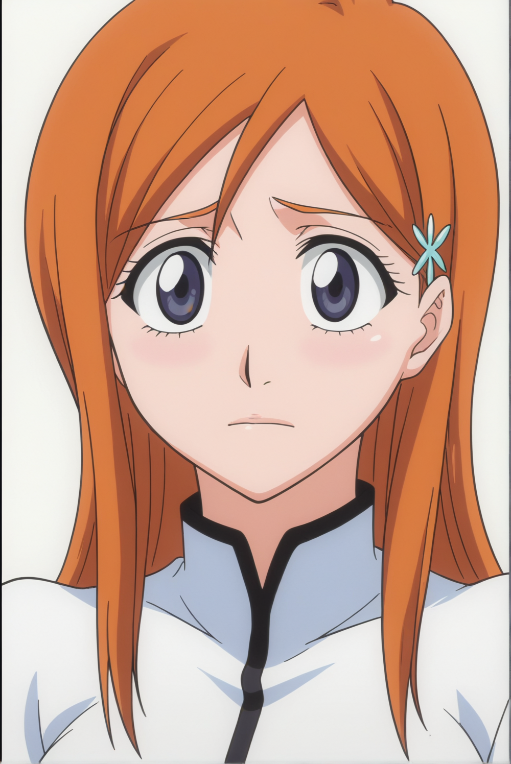 <lora:Orihime_Inoue:0.7>,  Orihime Inoue, white background, upper body,