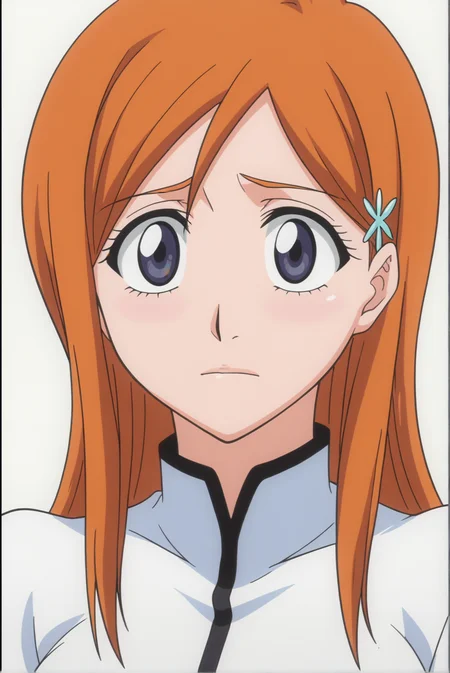 <lora:Orihime_Inoue:0.7>,  Orihime Inoue, white background, upper body,