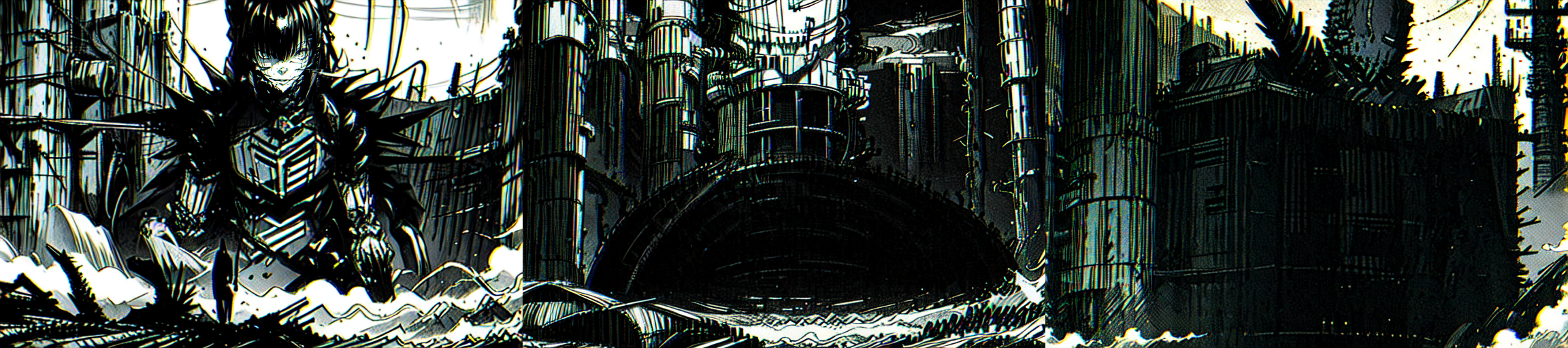 highly insanely detailed, masterpiece, top quality, best quality, highres, 4k, 8k, RAW photo, (very aesthetic, beautiful and aesthetic), 
__lazy-wildcards/subject/env-bg/nihei_tsutomu-blame-env/prompts__, 
<lora:ABARA:1>, 
(1girl:1.3), 
solo focus, 
__lazy-wildcards/dataset/background__,âââ