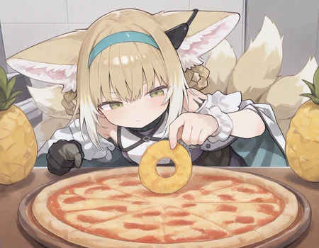 1girl, suzuran (arknights), 
how_to_torture_an_italian_(meme), pizza, pineapple slice, pineapple on pizza, 
(zankuro:0.2), wagashi \(dagashiya\), chen bin, very awa, very aesthetic, masterpiece, best quality, amazing quality, absurdres  <lora:ponyv6_noobV1_2_adamW:0.5> <lora:n_XLNBVP1lokrV6311P:0.2> <lora:748cmXLNBVP1lokrV6311PZ:0.2> <lora:ricotte2:0.2> <lora:how_to_torture_an_italian_meme:1>
