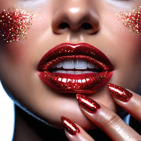 finger nibble at the teeth,close up photo of very seductive red lips,sexy,beautiful,realistic,lifelike,studio photo,highly detailed,RedGlitter,<lora:SDXLRedGlitter:0.4>,<lora:add-detail-xl:1>,