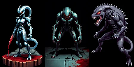 (otherworldly), highly insanely detailed, masterpiece, top quality, best quality, highres, 4k, 8k, RAW photo, (very aesthetic, beautiful and aesthetic), 
__lazy-wildcards/cosplay-char/alien-predator/xenomorph/prompts__, 
<lora:FemXeno:0.3>, 
(1girl:1.3), eyes focus, 
__lazy-wildcards/dataset/background__,âââ