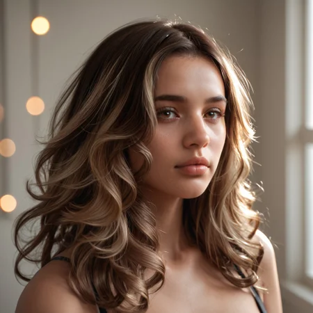 score_9, score_8_up, score_7_up, realistic, raw lighting, detailed, (warm colors, bokeh), score_9, score_8_up, score_7_up, realistic, raw lighting, detailed, (warm colors, bokeh), 18 year old, ((mulatto skin)), (dark brown hair with blonde highlights wavy hair) (light brown_eyes),mcvalensia, portrait, <lora:mcvalensia:1>